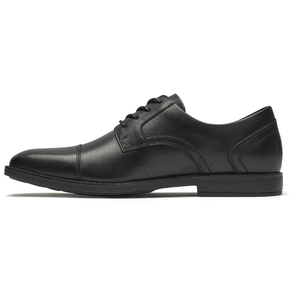 Rockport Oxfords For Mens Black - Slayter Cap Toe Blucher - WH8460715